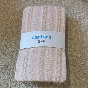 NWT Toddler Carter's Blush Pink Cable Knit Baby Tights Size 2-4